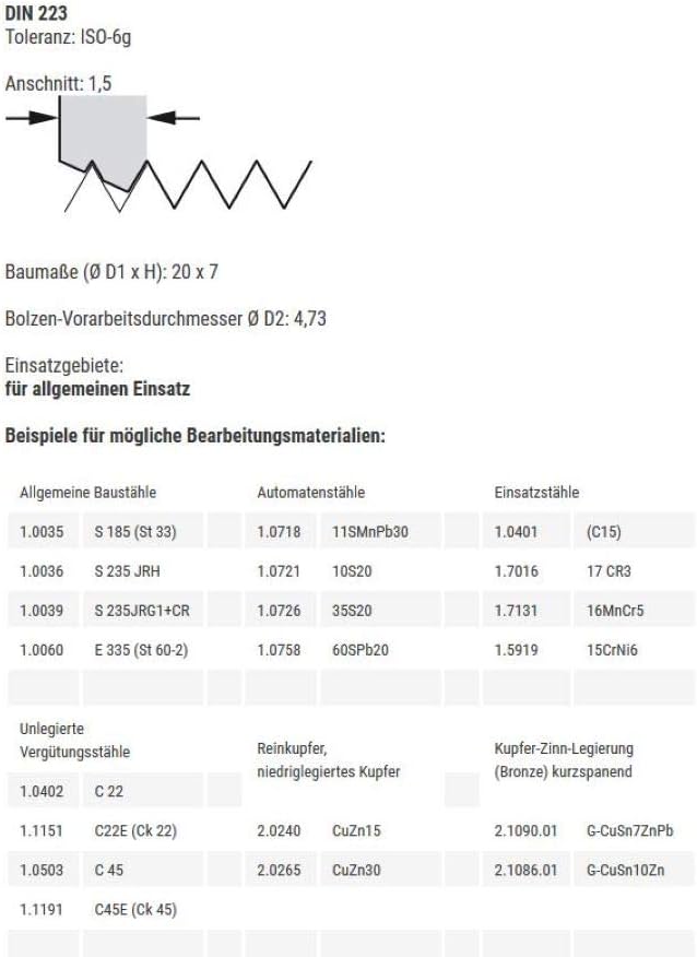 BAER Schneideisen UNF NR. 10 x 32 - HSS BAER Gewindeschneider - Aussengewindeschneider - Gewindeschn
