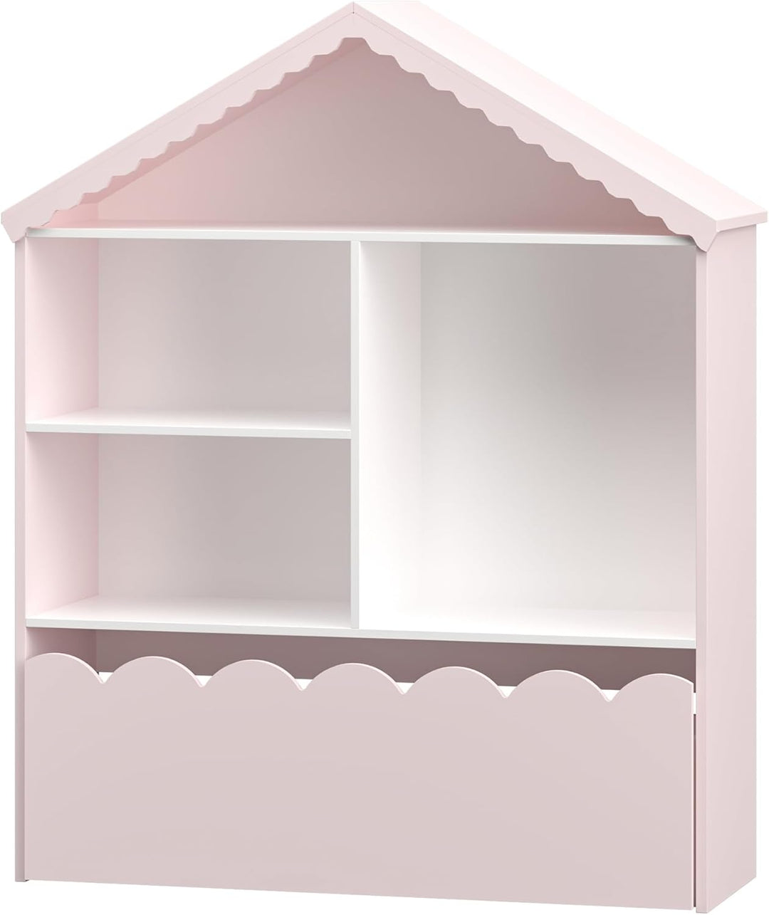 [en.casa] Kinder Bücherregal Vestnes Kinderregal in Hausoptik Spielzeug Aufbewahrung mit Schublade 1