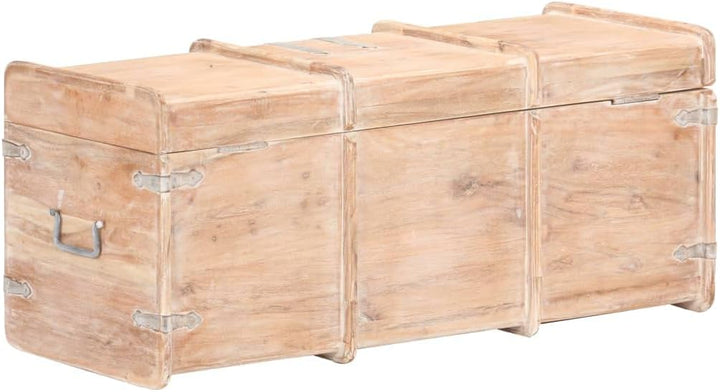 vidaXL Akazienholz Massiv Holztruhe Abschliessbar Truhe Aufbewahrungsbox Holzkiste Schatzkiste Schat