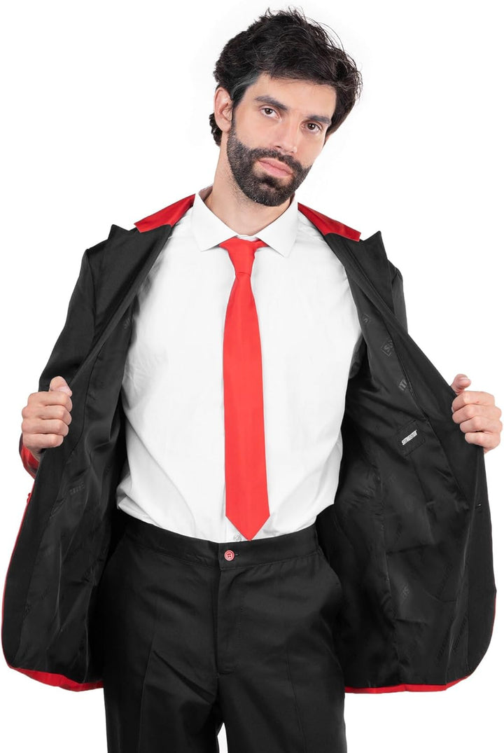 Suitmeister Herren-Weihnachtsanzug – hässliches Festtagsoutfit – bestehend aus Blazer, Hose und Kraw
