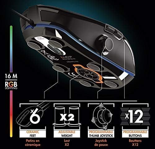 Lexip - Gaming Maus - Np93 Neptunium Alpha - Französische Innovation - 12 Programmierbare Tasten - U
