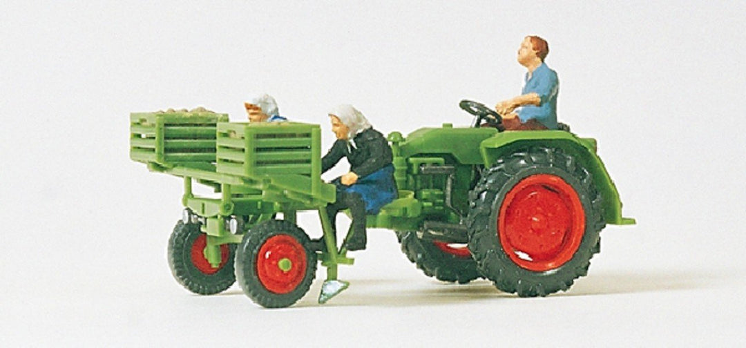 Preiser 1/87 th – pr17935 – Modelleisenbahnen – Traktor für Anpflanzung PDT + 3 Figuren