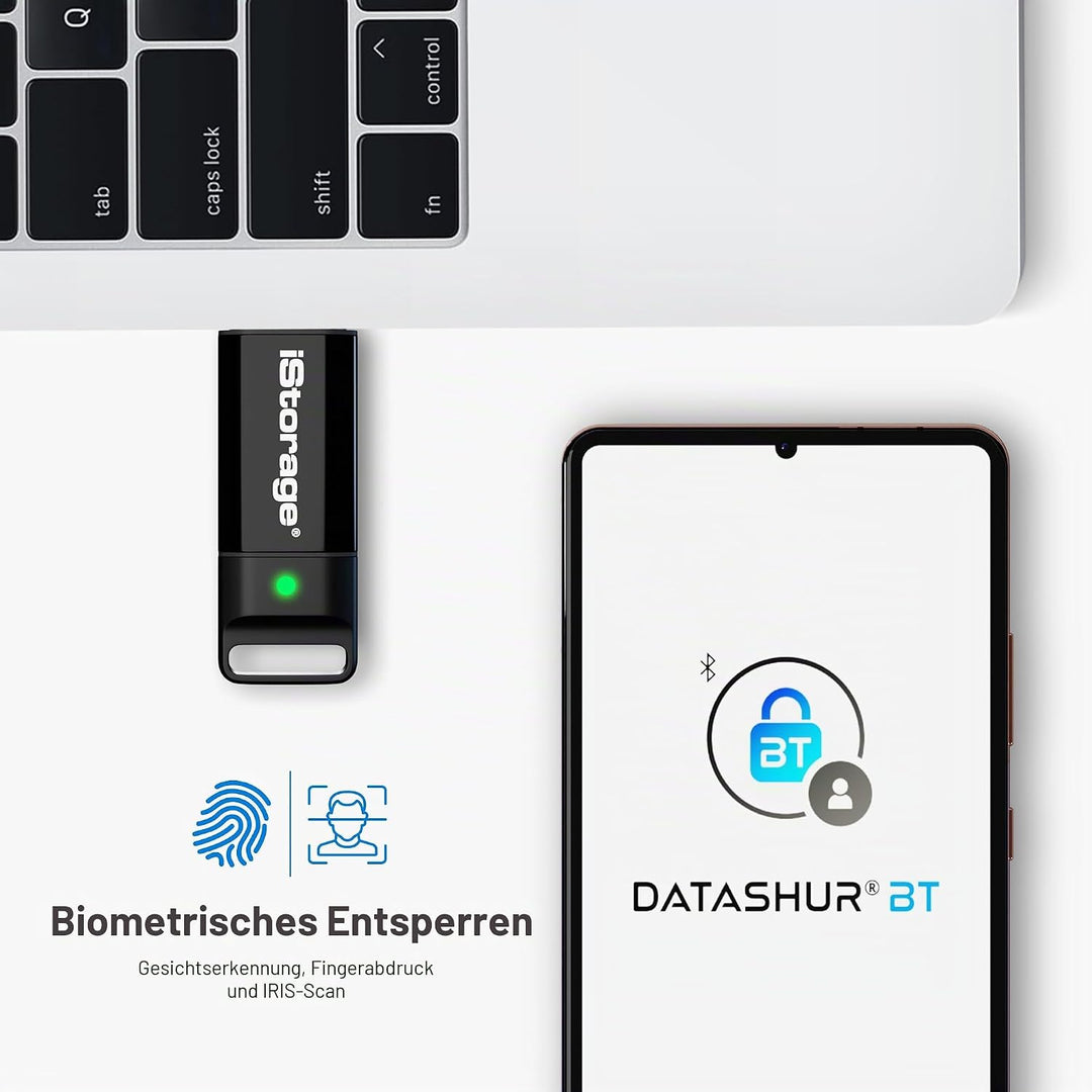 iStorage datAshur BT 64 GB , Encrypted Secure Flash Drive , Unlock via Smartphone using Bluetooth ,