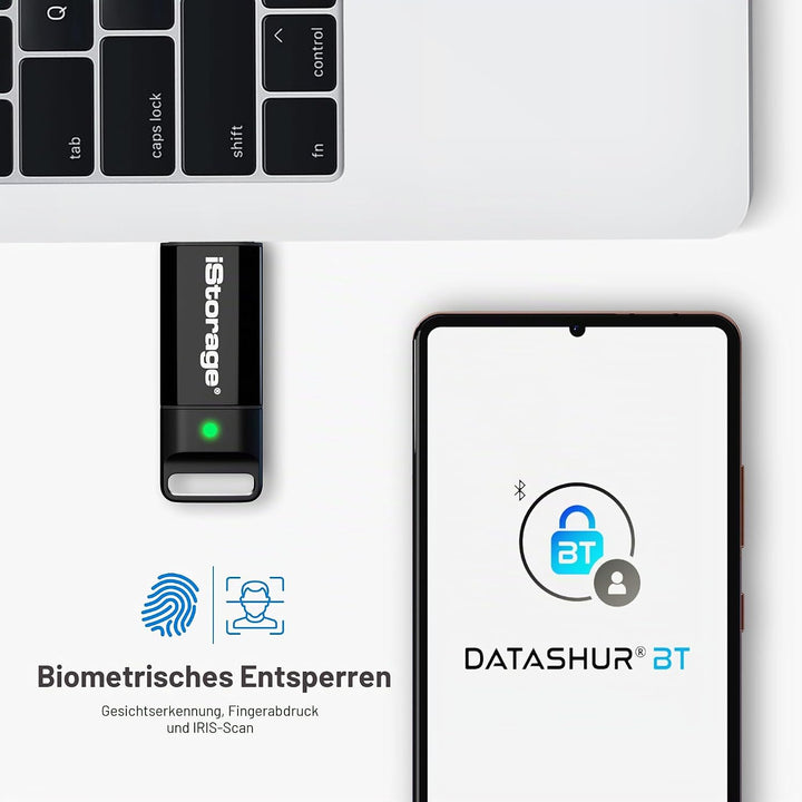 iStorage datAshur BT 64 GB , Encrypted Secure Flash Drive , Unlock via Smartphone using Bluetooth ,