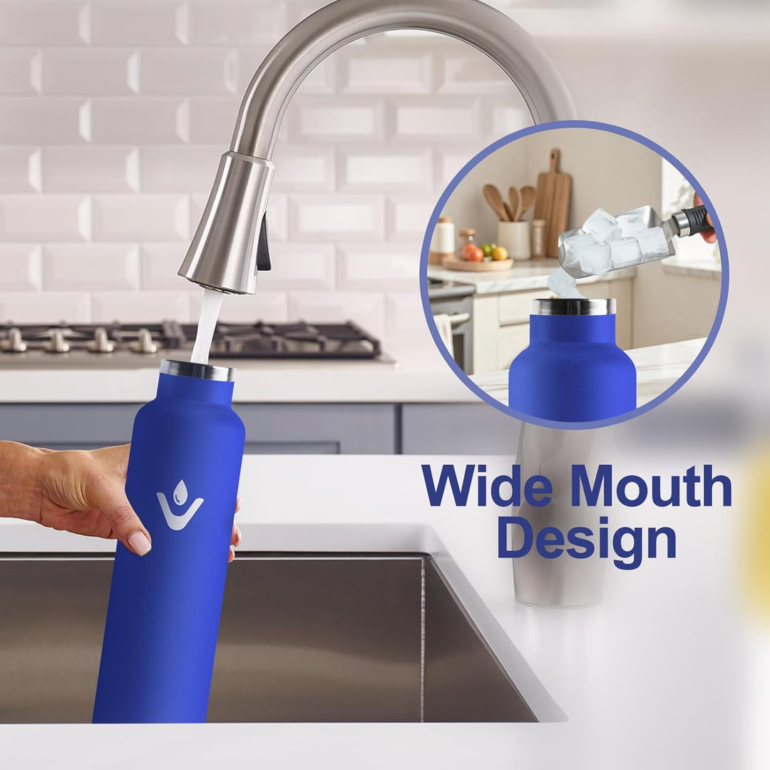 Trinkflasche 1L Edelstahl, BPA-Frei, Wasserflasche, Doppelwandig Vakuumisoliert, Isolierflasche, The