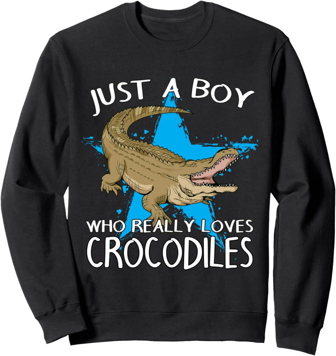 Krokodil Reptil Herren Junge liebt Krokodile Sweatshirt