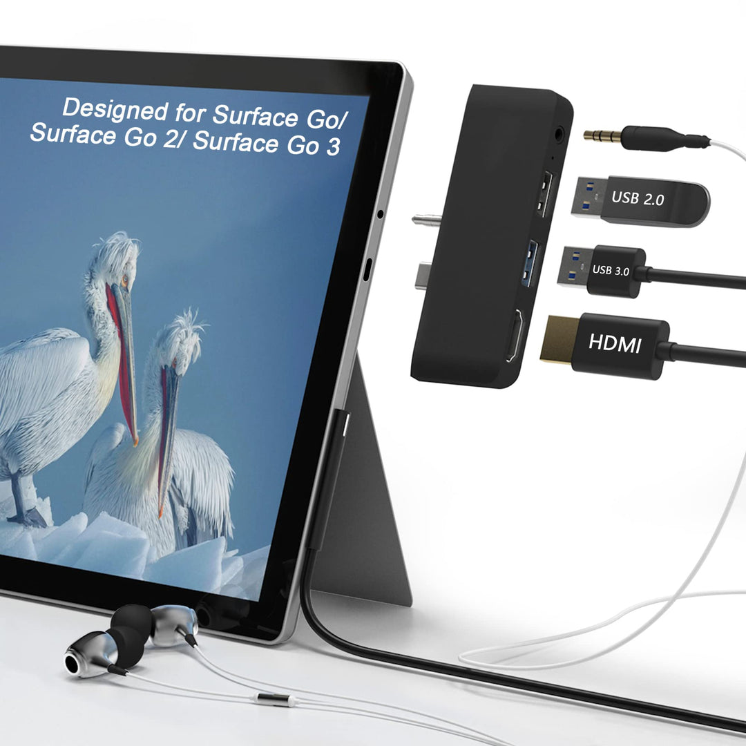 Surface Go 4/Go 3/Go 2/Go Hub Docking Station, 4-in-2 USB C Dockingstation für Surface Go mit 4K-HDM