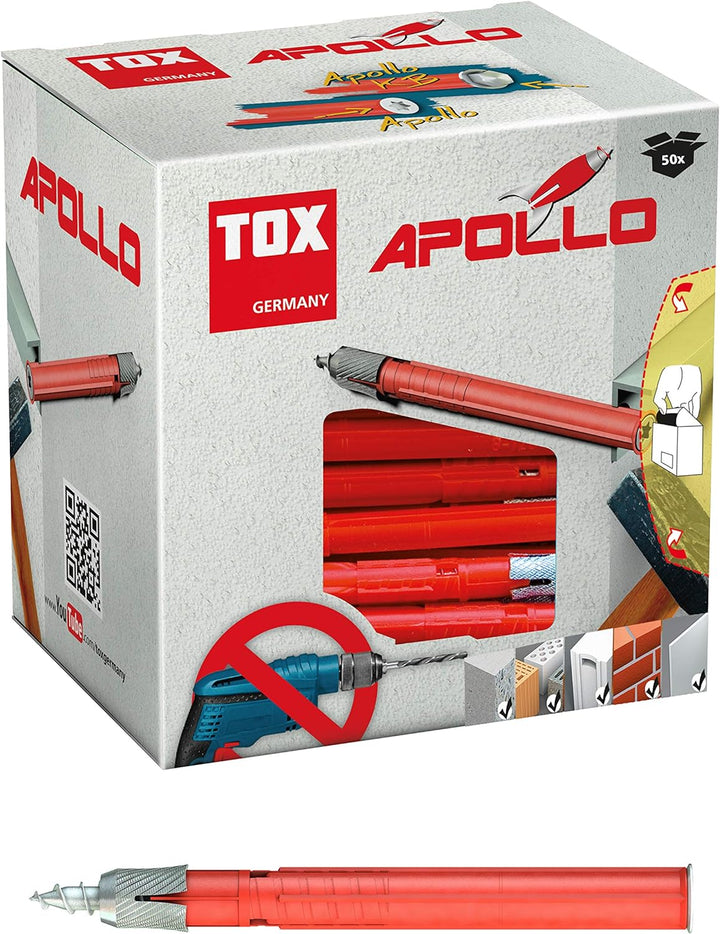 TOX Allzweck-Rahmendübel Apollo 10 x 120 mm, 50 Stück Dübel und 50 Schrauben, 049101241 10x120 mm Se