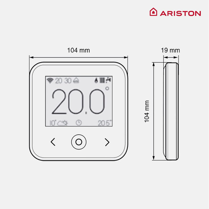 Ariston 3319126 Smart-Thermostat Wifi Cube S Net Verkabelung Schwarz