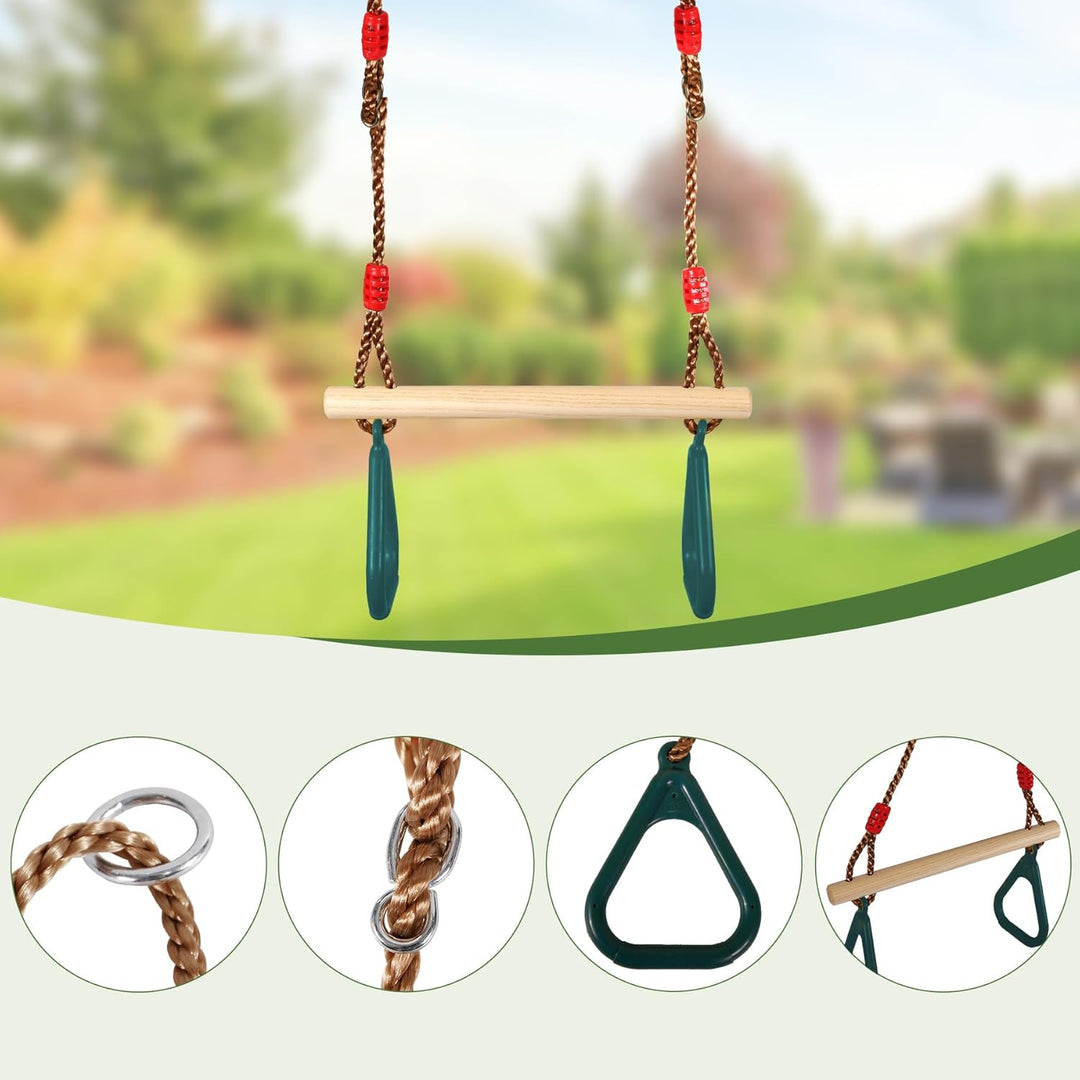 REDCAMP Schaukelgarnitur, Kinderschaukel Outdoor Indoor und Trapeze Schaukel mit Gymnastics Rings, W