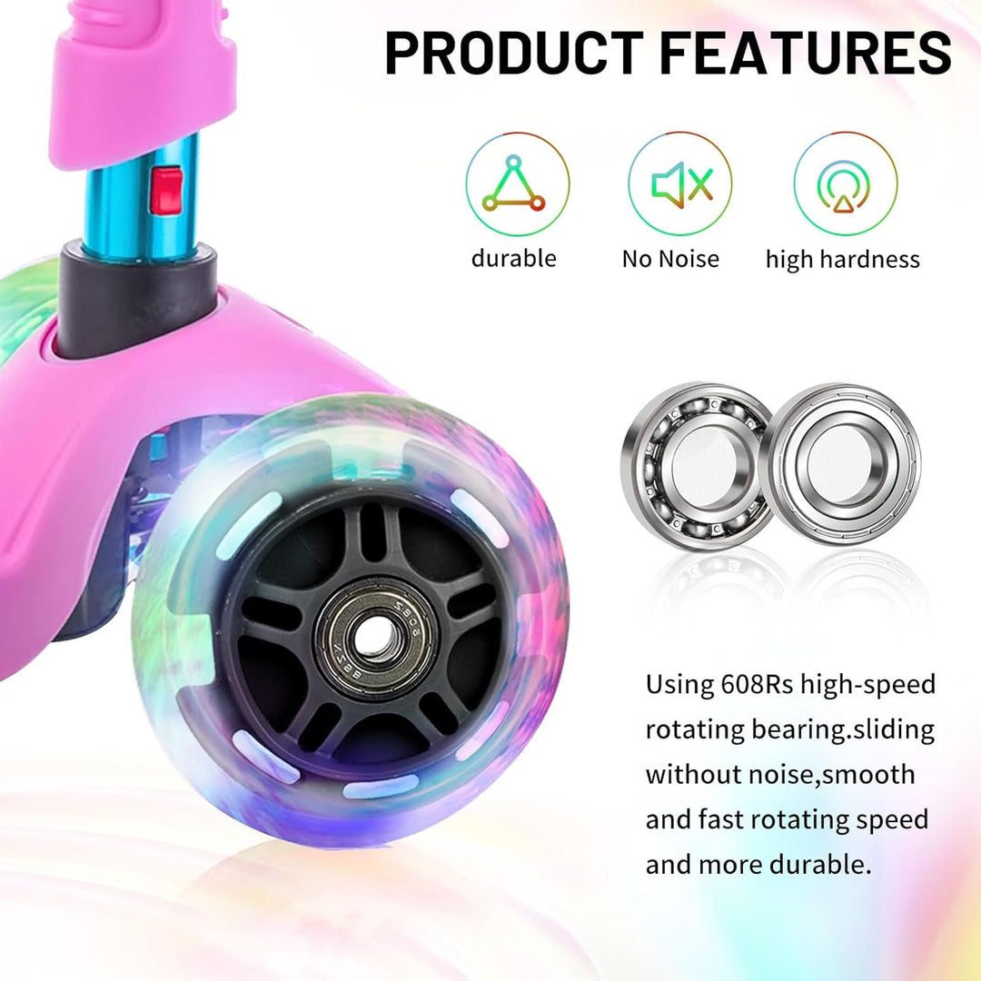 DBREAKS Leuchtende Stunt Scooter Rollen, 2 Stück LED-Lichtrollen, 100mm Led Scooter Ersatzräder Räde