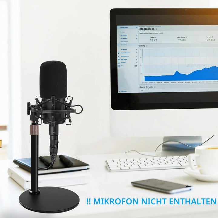 AT2020 Tisch Mikrofonständer mit Mikrofonspinne und Windschutz aus Schaumstoff für Audio Technica AT