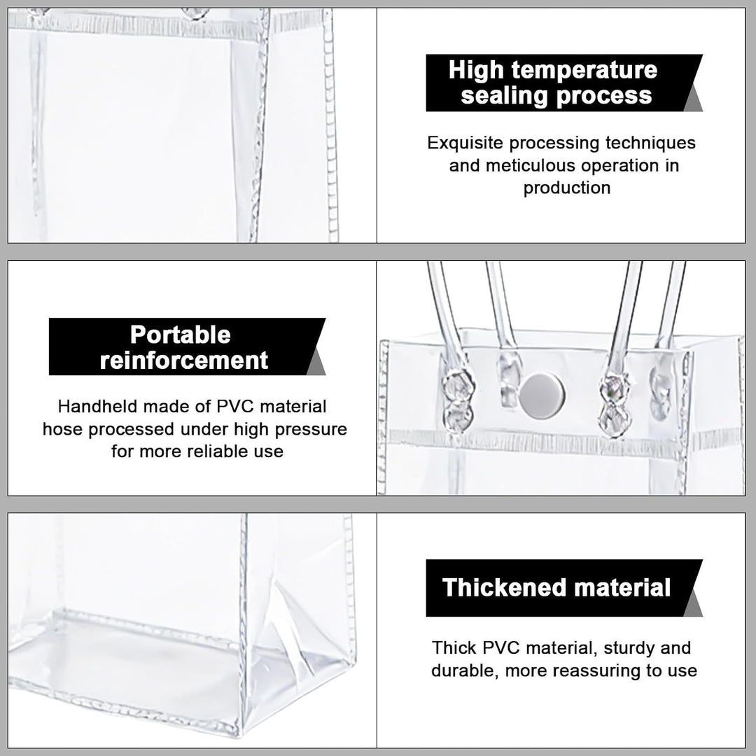 18 Stück Transparente Flaschenkühler, 25 * 10 * 10cm Flaschenkühler Ice Bag, PVC Eisbeutel Auslaufsi