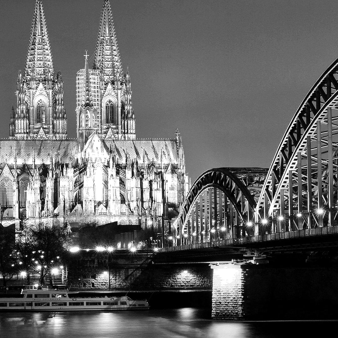 Runa Art Wandbilder Köln 5 Teilig Bild auf Vlies Leinwand Deko Wohnzimmer Schlafzimmer Skyline Schwa