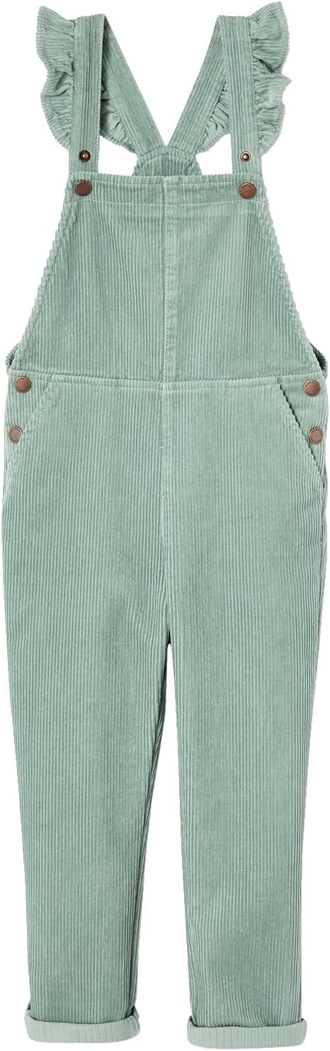 Vertbaudet Mädchen Cord-Latzhose mit Volantträgern GRIS 92-98, GRIS 92-98