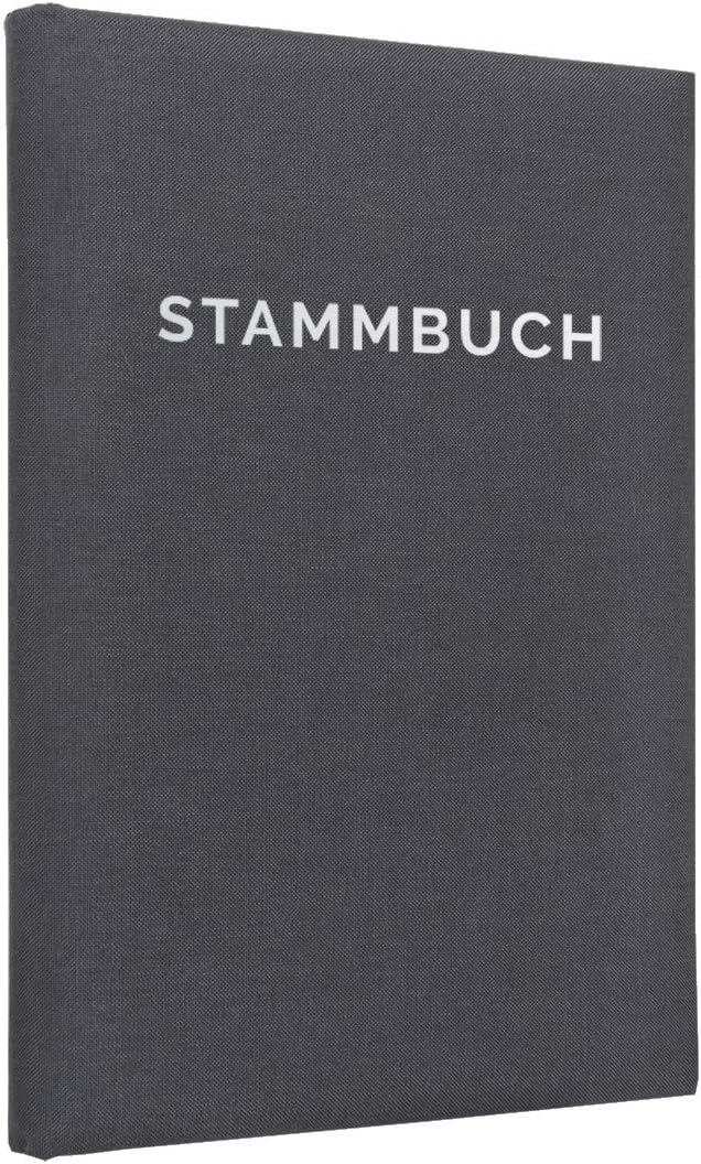Hochzeitideal Stammbuch der Familie Serie 'Linea' Leinen dunkelgrau (Silber, 21,0 x 14,0) Silber 21,