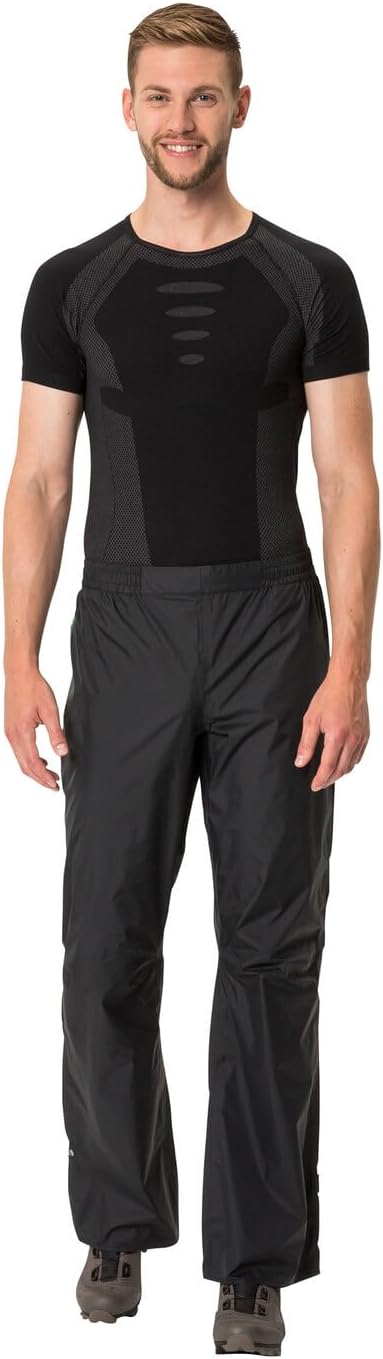VAUDE Regenhose Herren Drop Pants lI, wasserdichte Outdoorhose für Fahrrad, leichte Überhose, atmung