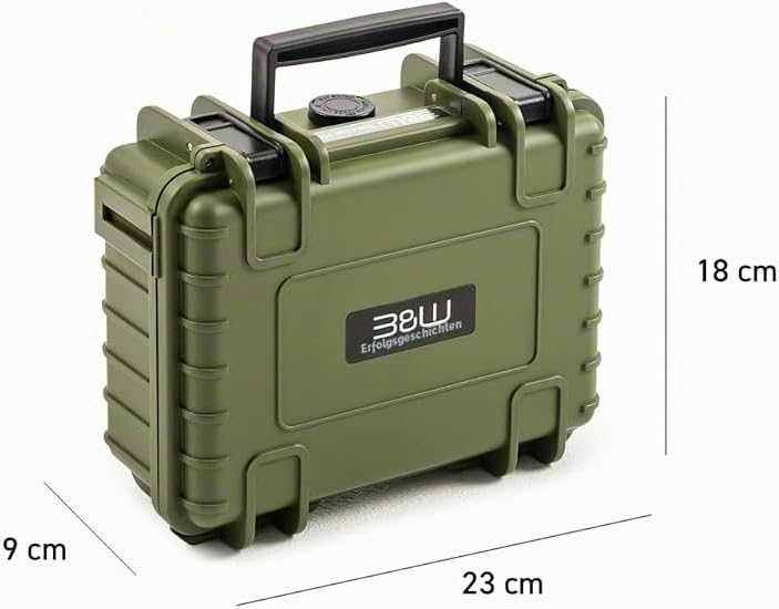 B&W International Mehrzweckkoffer Outdoor 500 (PP.23) Bronze Grün – Leerkoffer – wasserdicht (IP67),