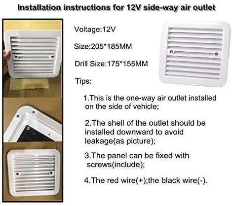 MASO 12 V Einweg Ventilator, geräuscharm seitlicher Abluftanschluss Lüftungsventilator für Auto Wohn