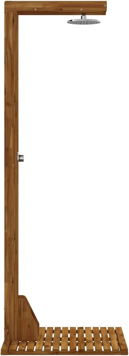 vidaXL Gartendusche 210,5 cm Massives Akazienholz und Edelstahl Natur, Natur