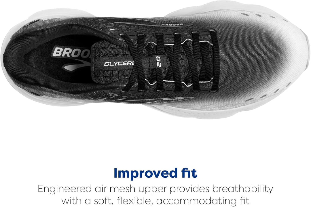 Brooks Herren Glycerin 20 Sneaker 40.5 EU Black Lilac White, 40.5 EU Black Lilac White
