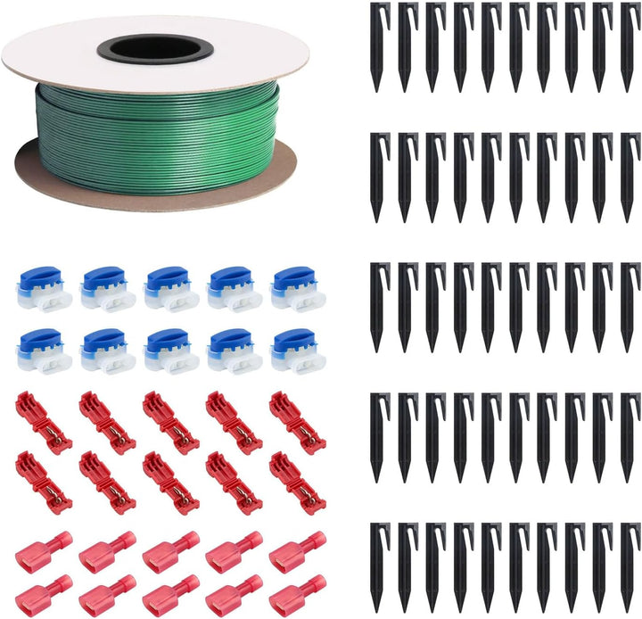 100m Universal Begrenzungskabel für Mähroboter + 50 Erdnägel + 10 Kabelverbinder + 10 Anschlussklemm