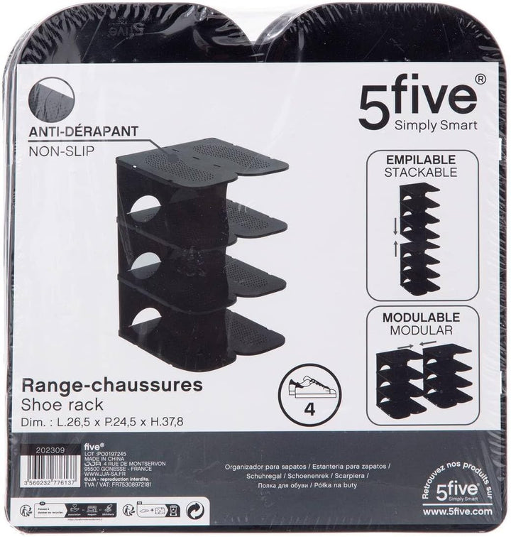 5five - schuhschrank plastik accs schwarz 4p
