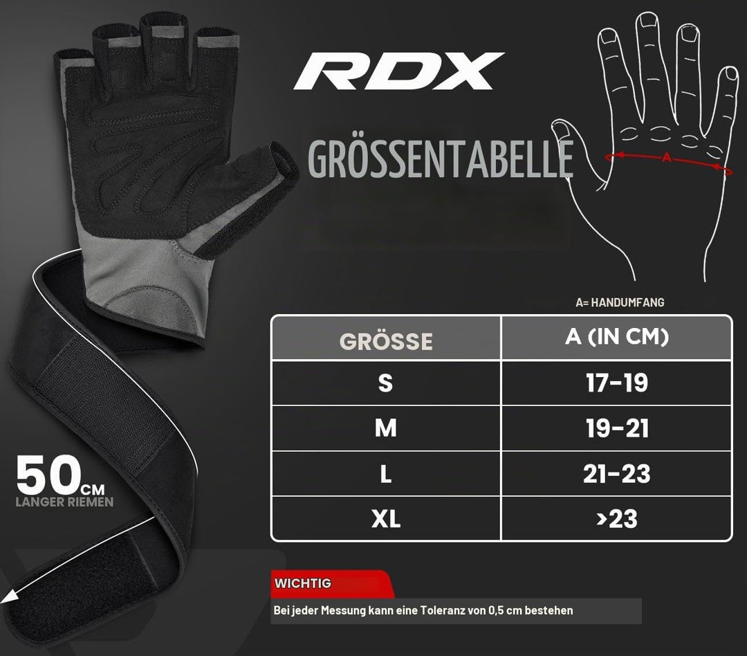 RDX Fitness Handschuhe Herren Damen, Trainingshandschuhe Krafttraining handgelenkschutz für Gewichth