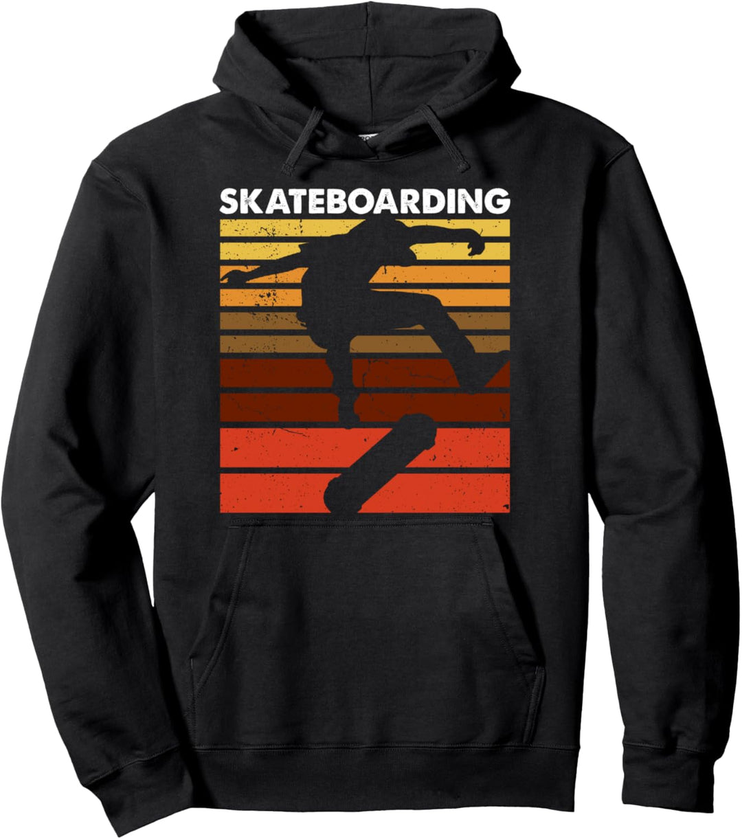 Skateboarding Sports Retro Vintage Skateboarder Pullover Hoodie