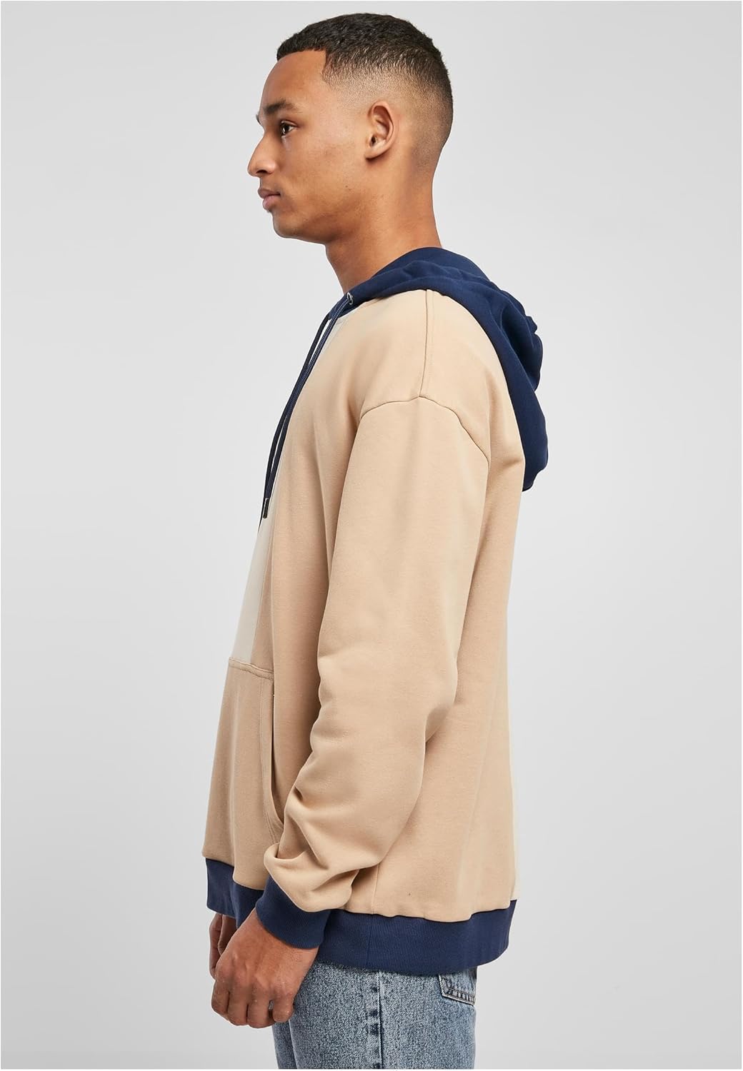 Urban Classics Oversized Color Block Hoody, Herren Kapuzenpulli aus Terry-Stoff mit Kängaru-Tasche,