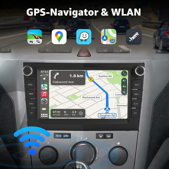 ESSGOO True 4+64G Wireless Autoradio mit Android Auto und CarPlay Für Vauxhall Opel Corsa C D Zafira