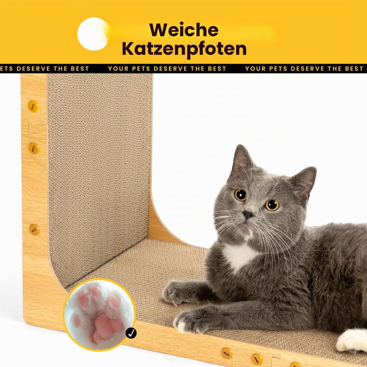 Conlun Kratzbrett für Katzen,66 cm L-förmige Wandmontage, vertikale Kratzfläche, strapazierfähige Pa