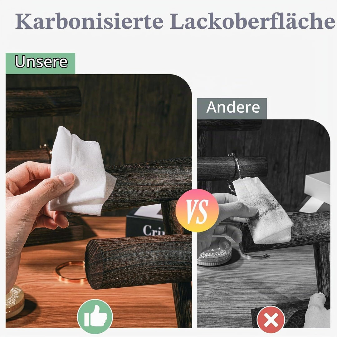 ProCase 3 Etagen T-Form Armbandhalter aus Holz, Abnehmbare Armband Halterung Schmuckhalter Armbänder