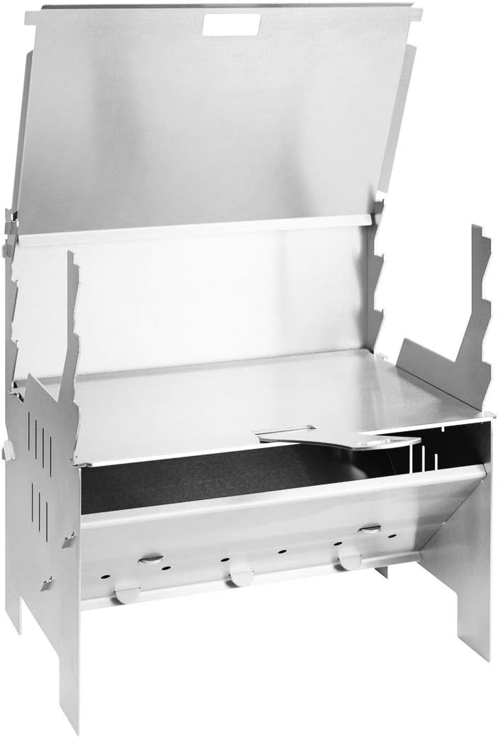 FENNEK Plancha Platte | Zubehör für den mobilen und steckbaren Holzkohle-Grill aus Edelstahl für Cam