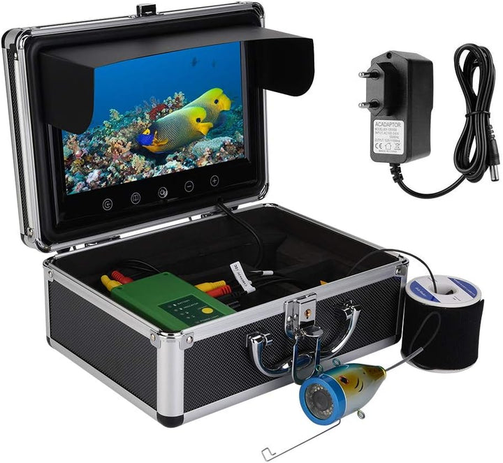 Bewinner Tragbare Unterwasserfischerkamera mit Tragetasche 9 Zoll TFT Monitor 30 LEDs 1000TVL HD Fis