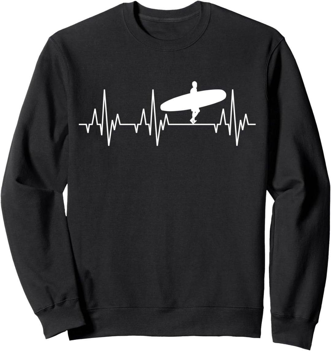 Surfen Surfer Herzschlag Lustig Surfbrett Surfboard Sport Sweatshirt