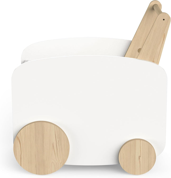 habeig Lauflernwagen, Spieltruhe, Spielzeugbox für Kinderzimmer, MDF & Echtholz, 50x53x35 cm, Rollba