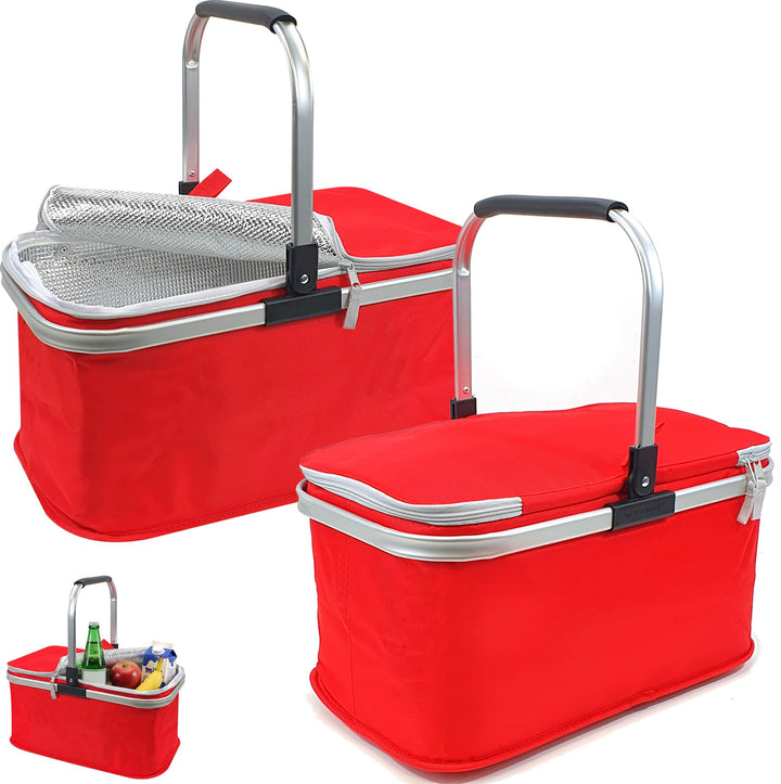 2 Stück 24L Einkaufskorb Gross Isolierkorb Kühlkorb Kühltasche Picknickkorb Thermotasche Kühltasche