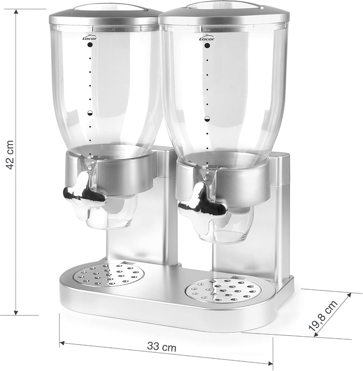 LACOR - 62597 - Spender für Getreide, trockene Früchte, Paste und Süssigkeiten, doppelter Behälter m
