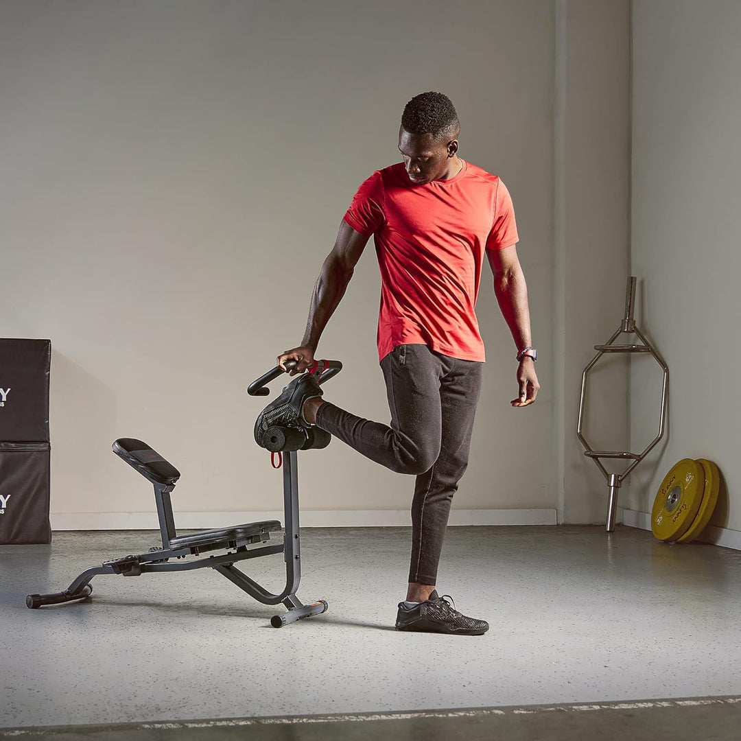 Sunny Health &amp; Fitness Klappbare Hyperextension-Roman Chair mit Rückenstrecker – Bauchtrainer &amp; Sit-