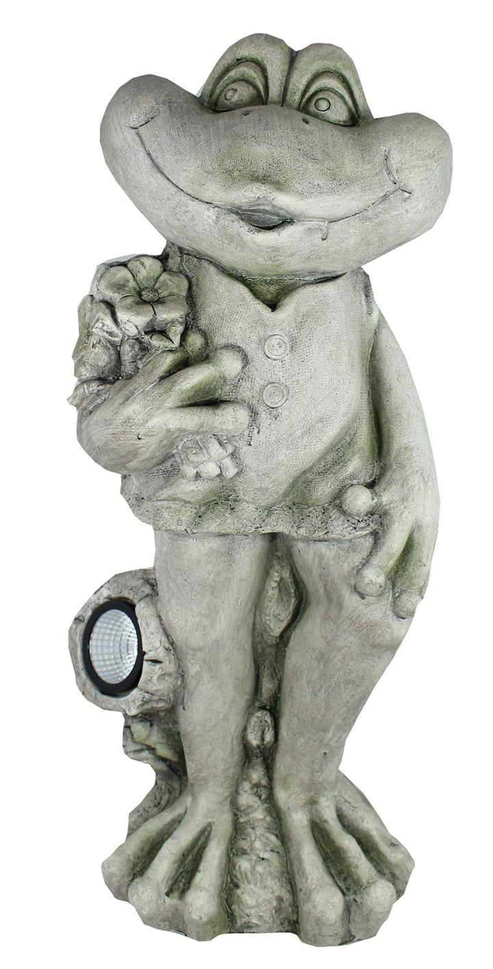 colourliving Solar Gartenfigur Frosch Solarlleuchte Froschfigur 66 cm Hoch LED Gartenleuchte mit Sol