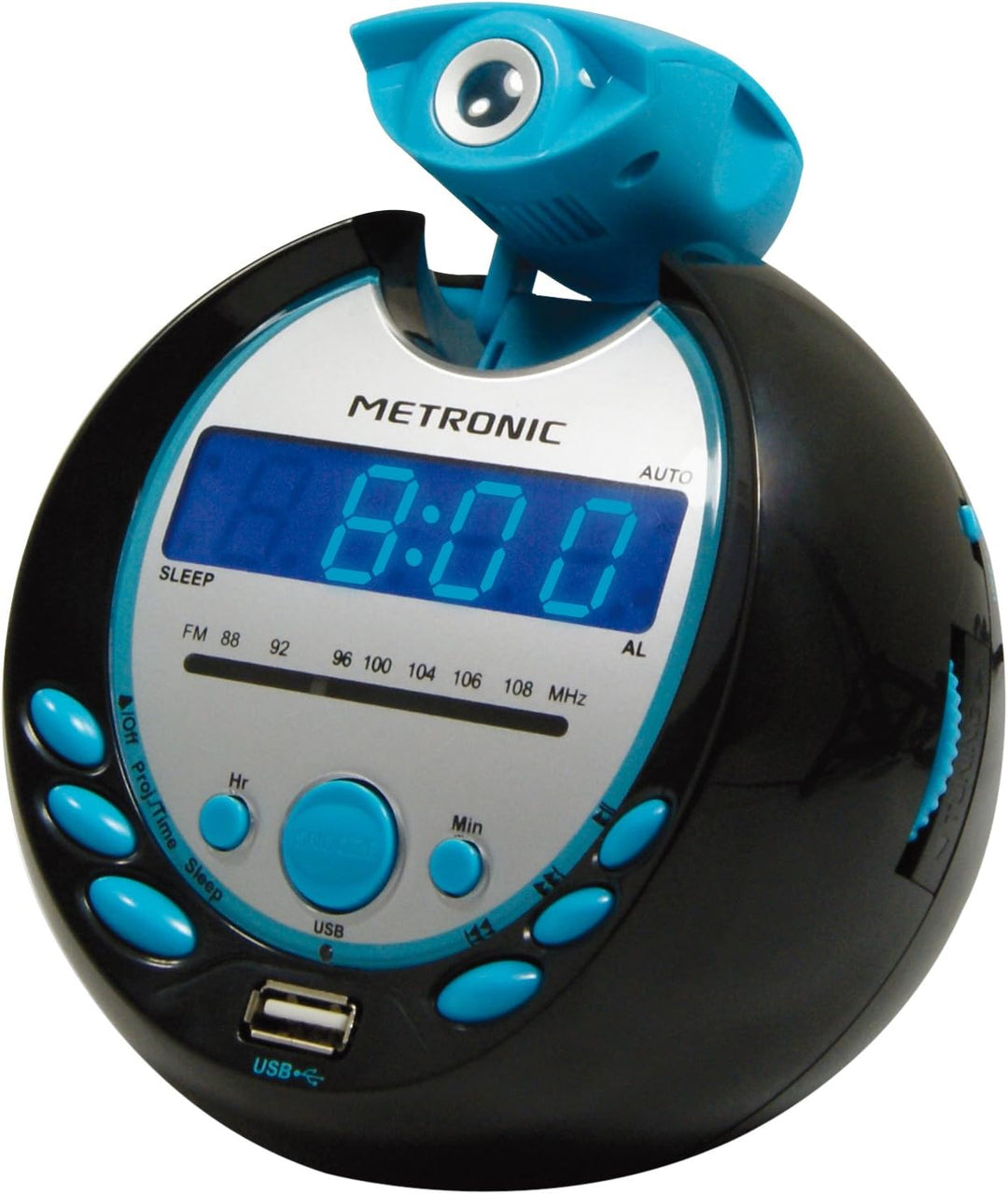 Metronic 477016 Radiowecker blau/schwarz, blau/schwarz