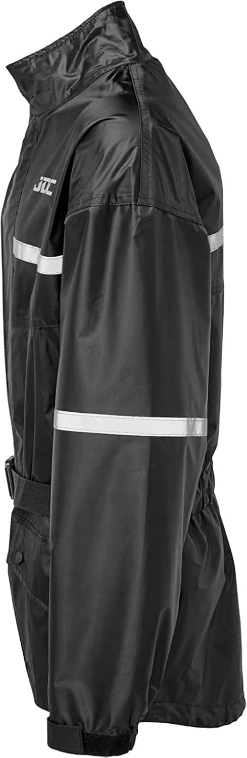JDC Wasserdichte Motorrad-Regenüberzugsjacke Hohe Sichtbarkeit - SHIELD - Schwarz - S S Schwarz, S S