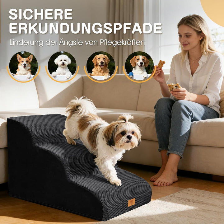 Zvonema Hundetreppe für kleine Hunde, Haustiertreppe,wasserdicht Hundetreppe 40 cm Hoch, Waschbarer