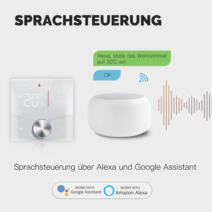 MOES Smart Thermostat für Gas/Warmwasserbereiter,WLAN Raumthermostat Programmierbares Kompatibel Ale