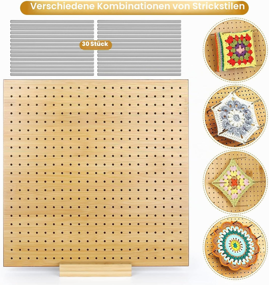 Coopay Granny Square Spanner Gross, 29 x 29 cm Sperrbrett für Granny Square, Wooden Blocking Board H