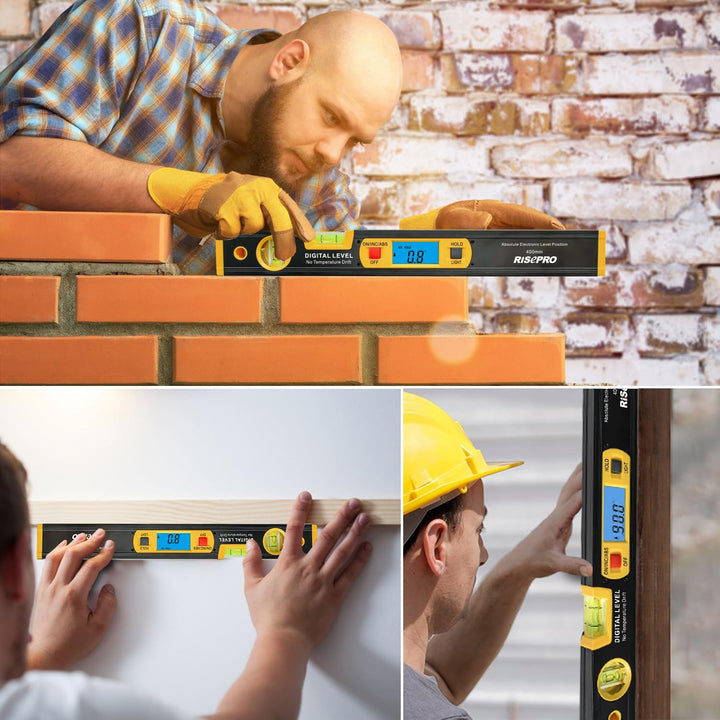 Neigungsmesser, RISEPRO Digitale Neigungsmesser Winkel Finder Gauge Spirit Level aufrecht Magnet 360