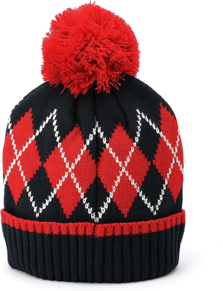 Tommy Hilfiger Damen Argyle Pom Cuff Hat Desert Sky Multi, Desert Sky Multi, Einheitsgrösse