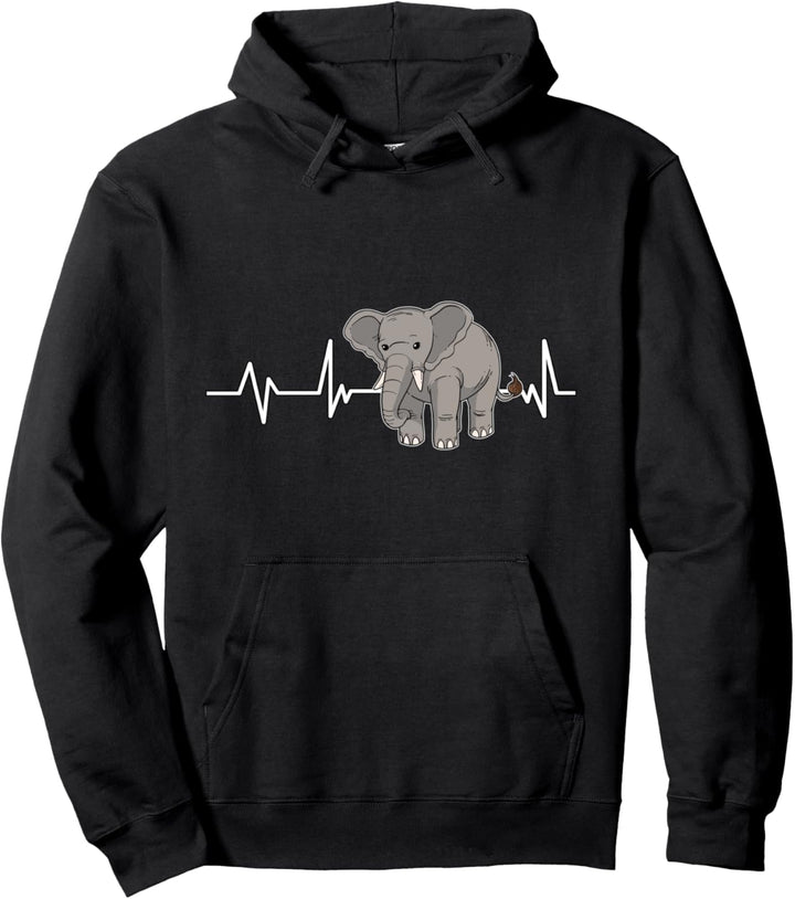 Elefant Herzschlag Geschenk Elefant Pullover Hoodie