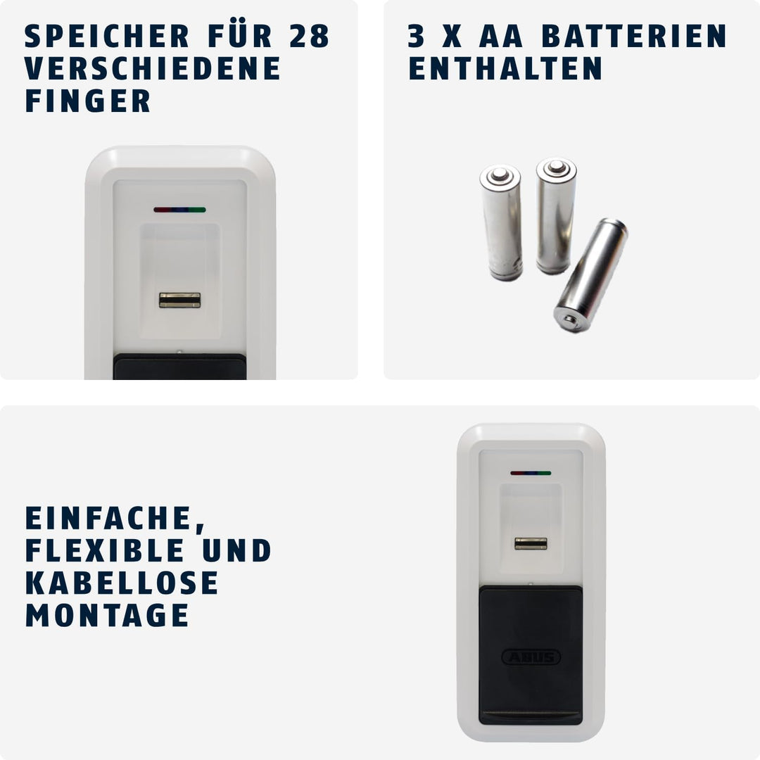 ABUS HomeTec Pro Bluetooth®-Fingerscanner CFS3100 - zum Öffnen der Haustür - mit Verdeck - für den H